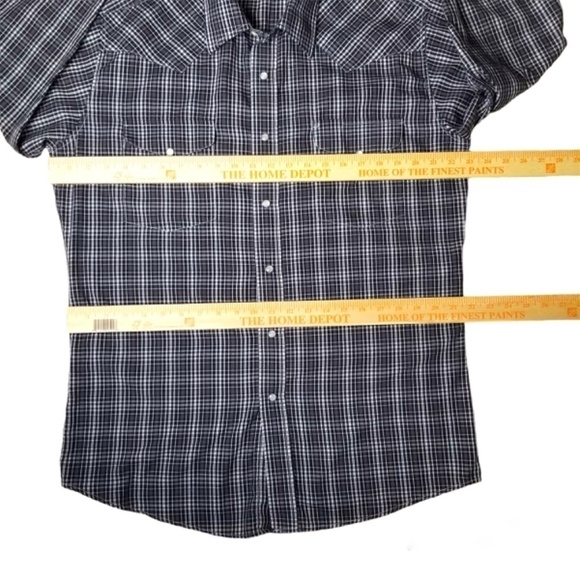 PANHANDLE SLIM- Mens Size 16/34 Long Sleeve Western Pearl Snap Shirt- Plaid - Picture 7 of 9